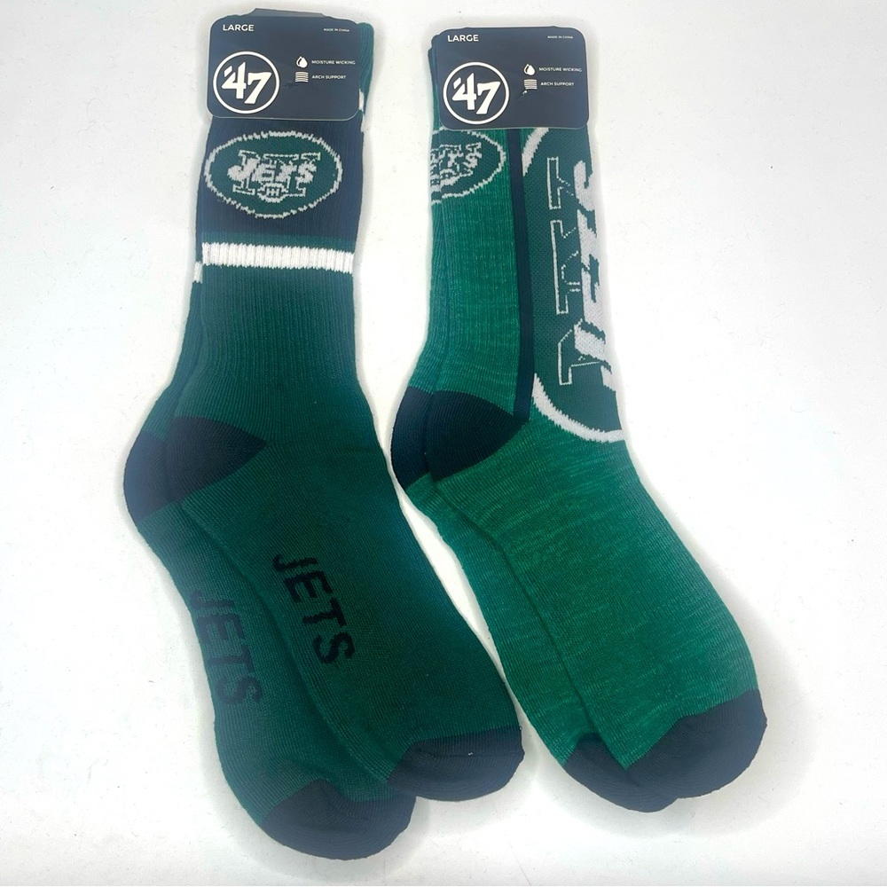 2 pairs of New York Jets athletic crew socks